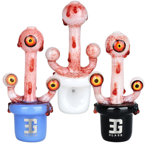 EG Glass Potted Eyeballs Glass Hand Pipe - 5"