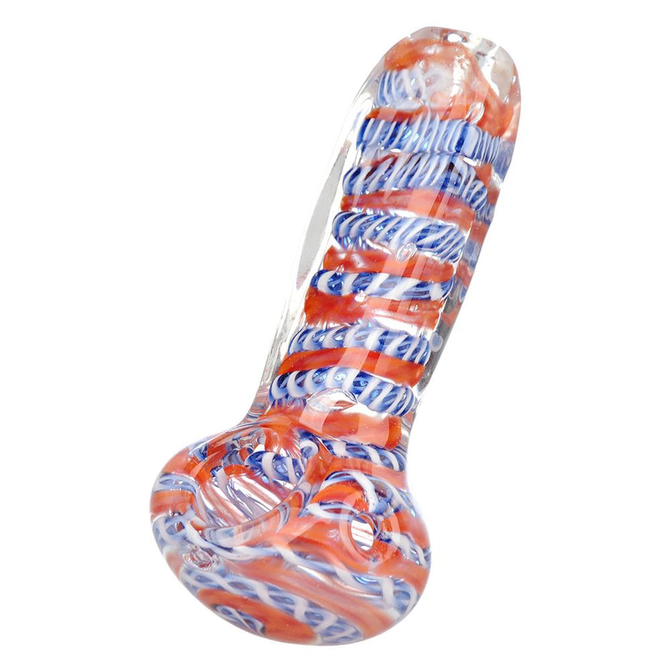 End Of My Rope Square Stem Glass Spoon Pipe - 3.5" / Colors Vary