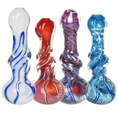 Mid Twist Marbled Spoon Pipe - 4.5" / Colors Vary