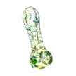 Silver Fumed Corkscrew Pattern Clear Glass Hand Pipe