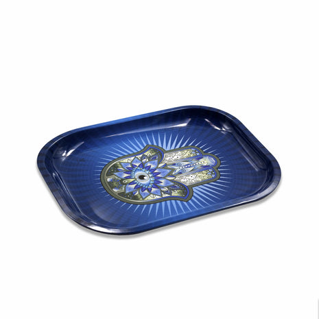 Hamsa Blue Metal Rollin' Tray