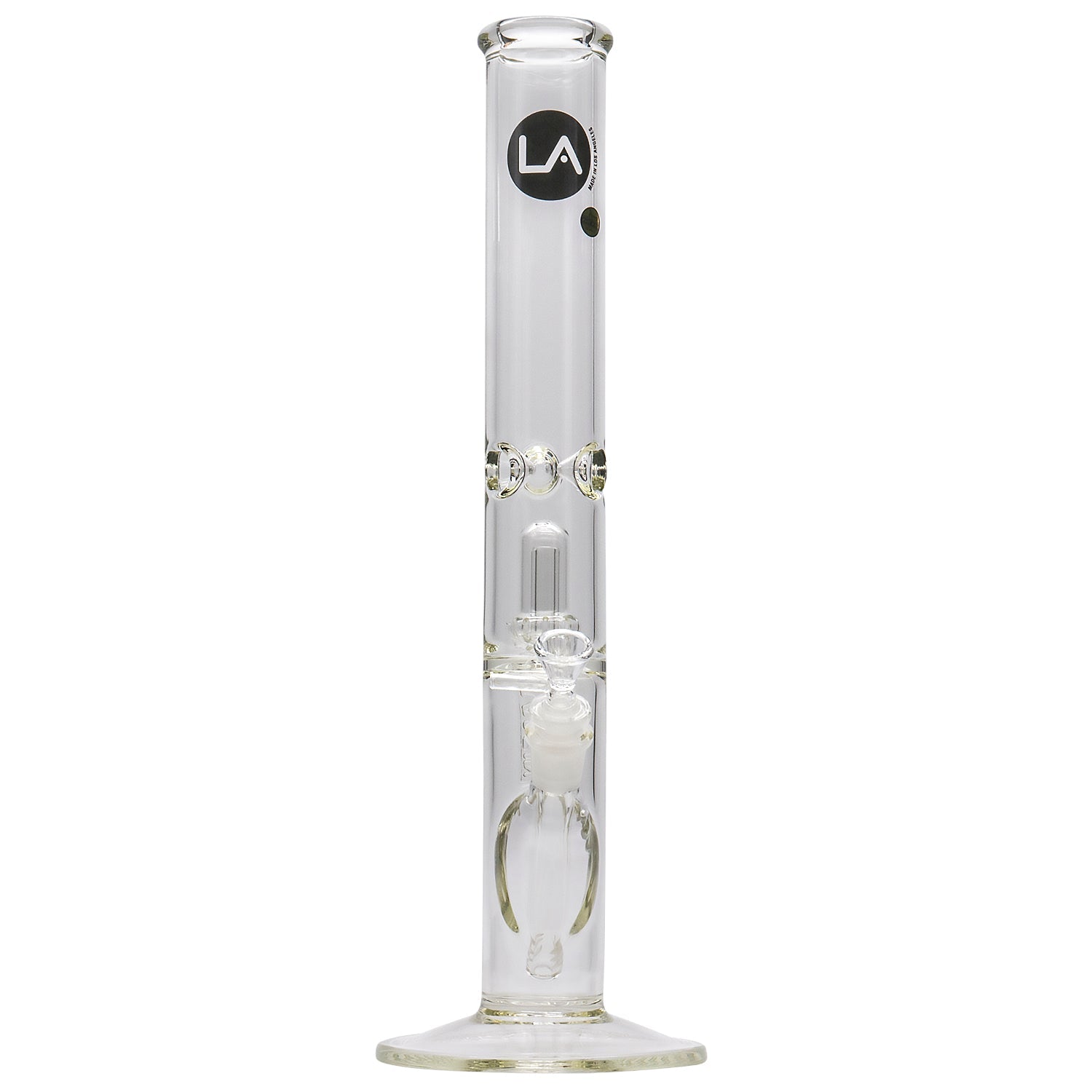 LA Pipes Thick Glass Straight Showerhead Perc Bong