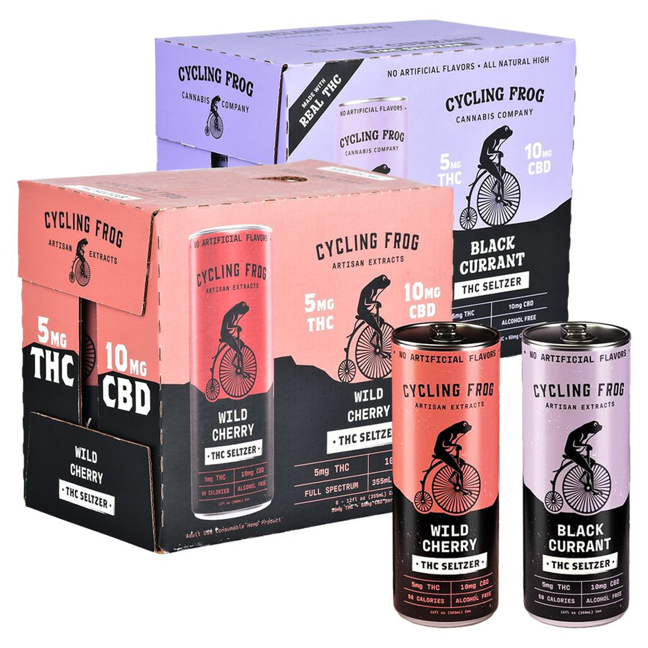 Cycling Frog THC Seltzer | 12oz | 5mg THC / 10mg CBD | 6ct