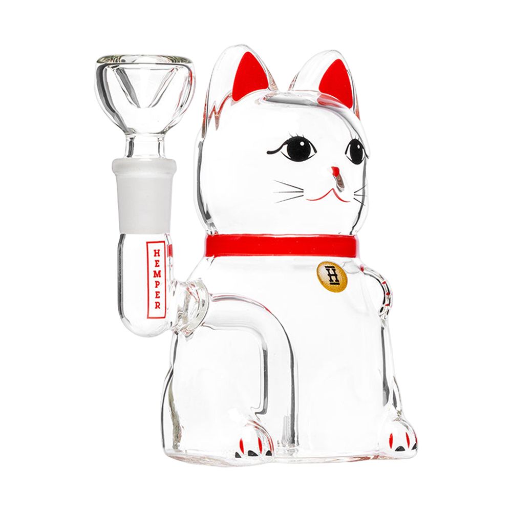 Hemper Lucky Money Cat Glass Water Pipe | 14mm F