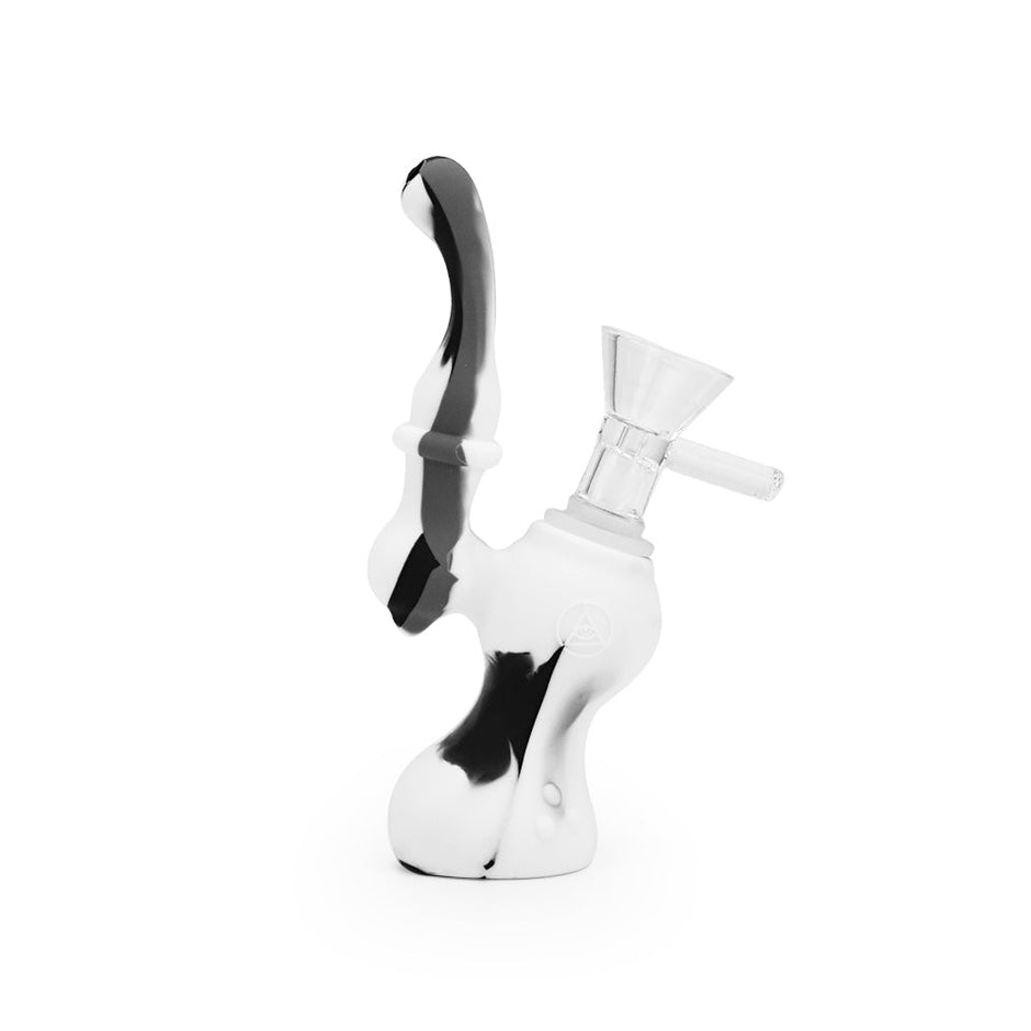 Ritual - 5'' Silicone Upright Bubbler - Black & White Marble