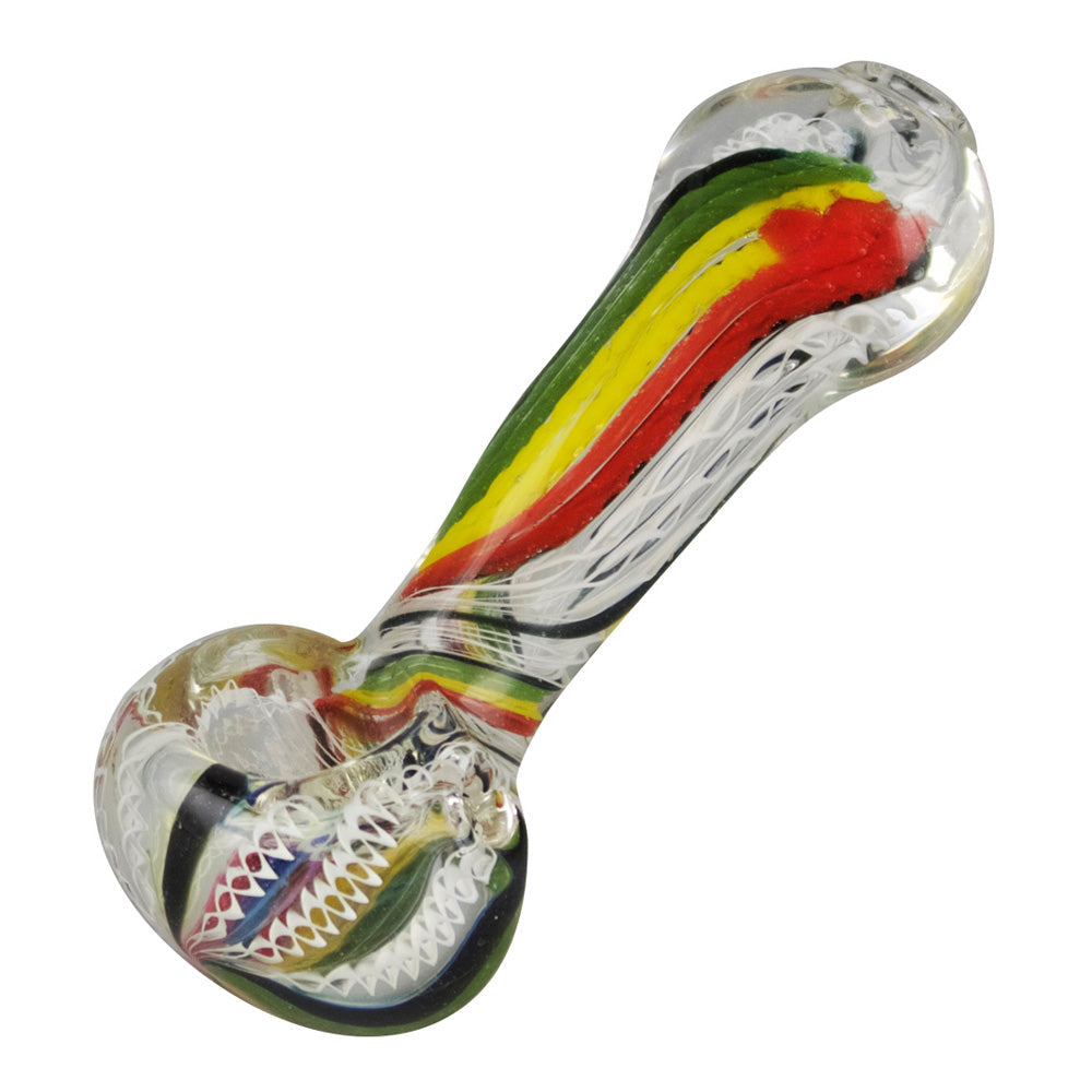 Worked Rasta Hand Pipe - 3.75