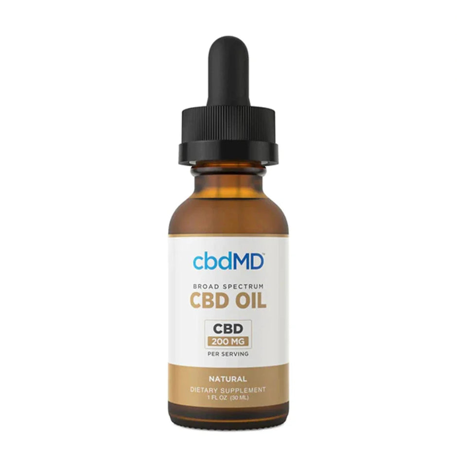 cbdMD Broad Spectrum CBD Oil Drops - Natural Flavor (750MG - 7500MG)