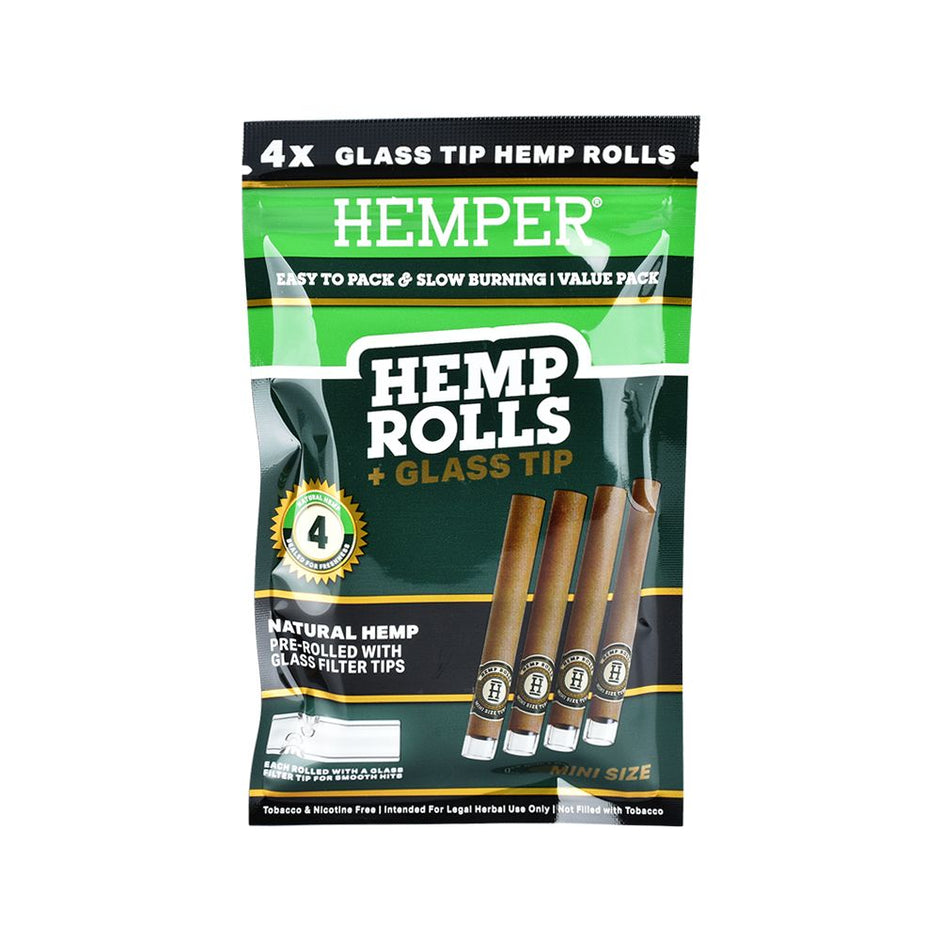 Hemper Hemp Rolls + Glass Tips | 12pk