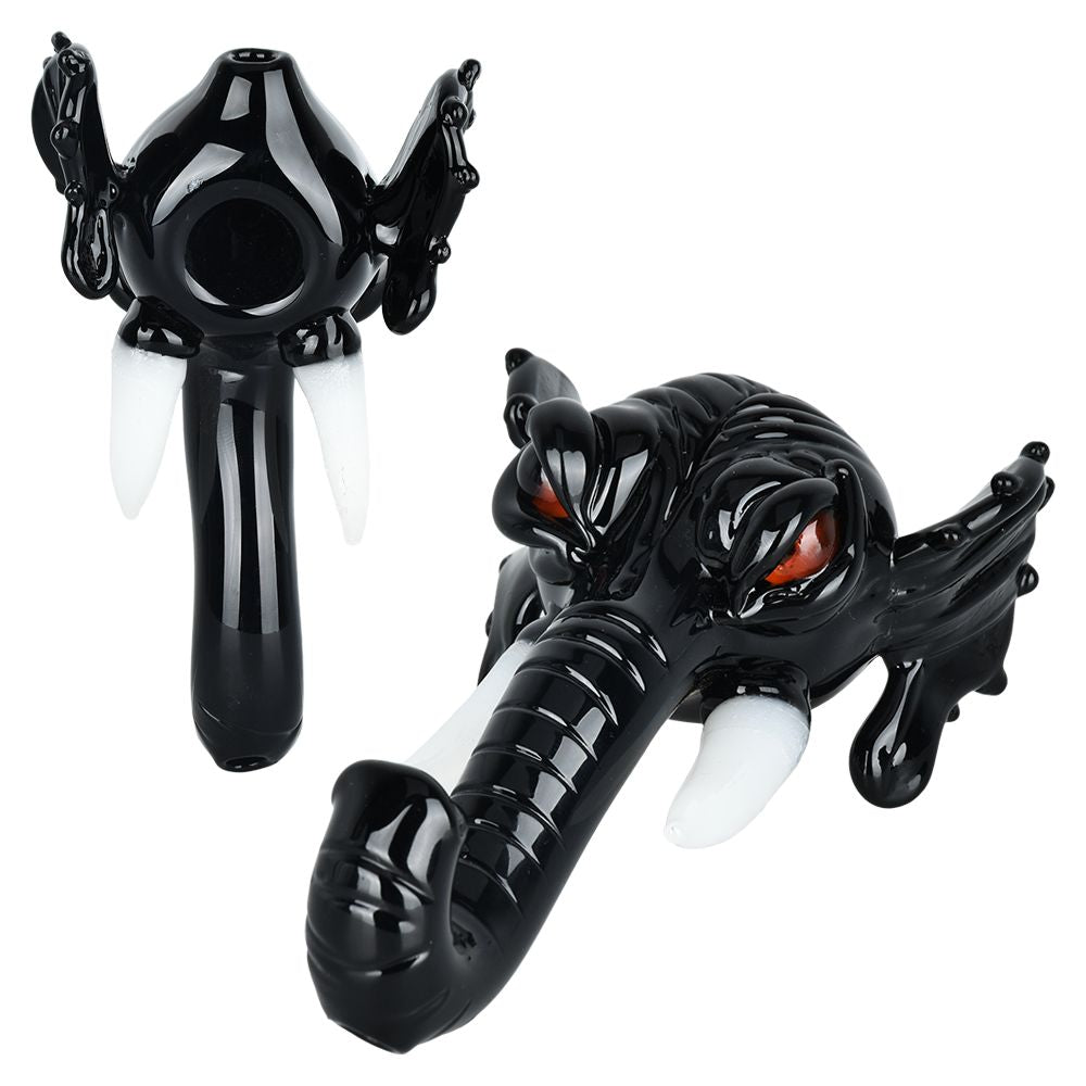 Ominous Elephant Head Glass Hand Pipe - 5