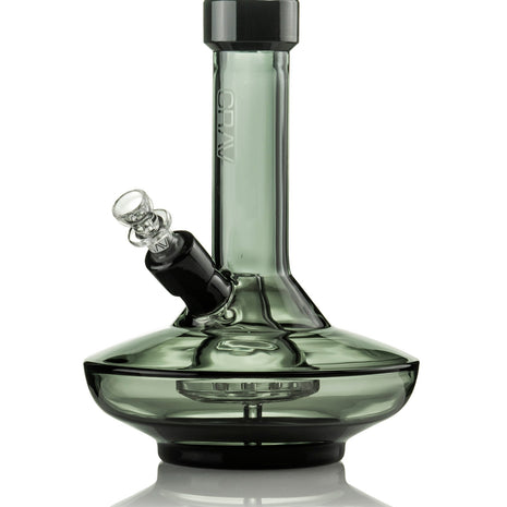 GRAV® Small Wide Base Water Pipe in Smoke with Black Accents