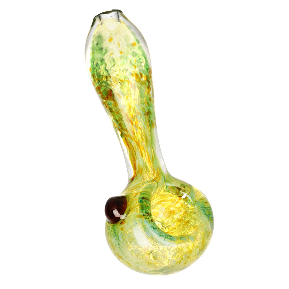 Fall Fire Fritted Glass Spoon Pipe - 4.25