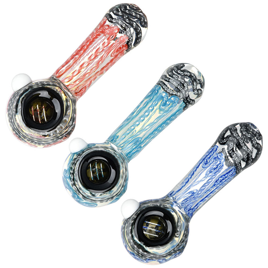 Simply Squiggled Glass Spoon Pipe - 4.25" / Colors Vary