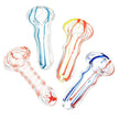 Sada Color Striped Clear Glass Hand Pipe - 2.75