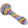 Rainbow Tie-Dye Glass Spoon Pipe on White