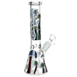 Shrooms Are Watching Glow Glass Beaker Water Pipe - 10