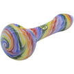 Rainbow Tie-Dye Glass Spoon Pipe on White