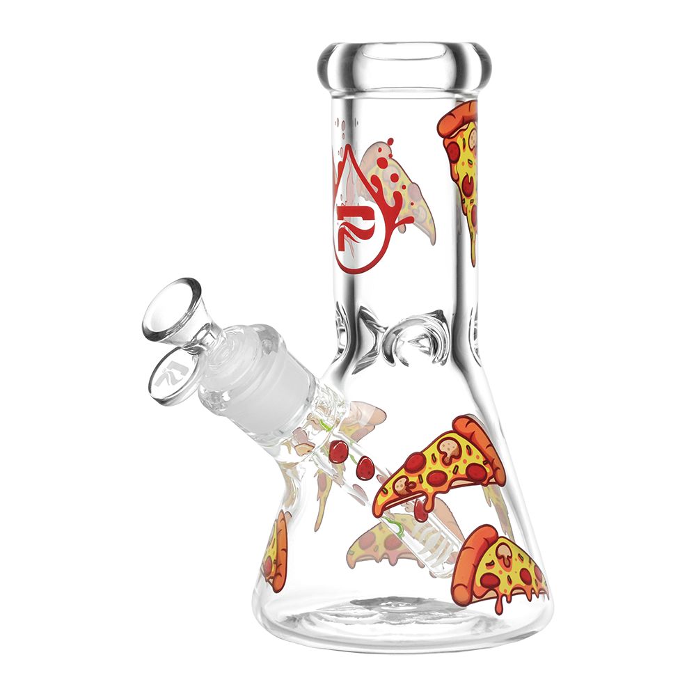 Pulsar Pizza Design Glass Beaker Water Pipe - 7.75