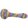 Rainbow Tie-Dye Glass Spoon Pipe on White