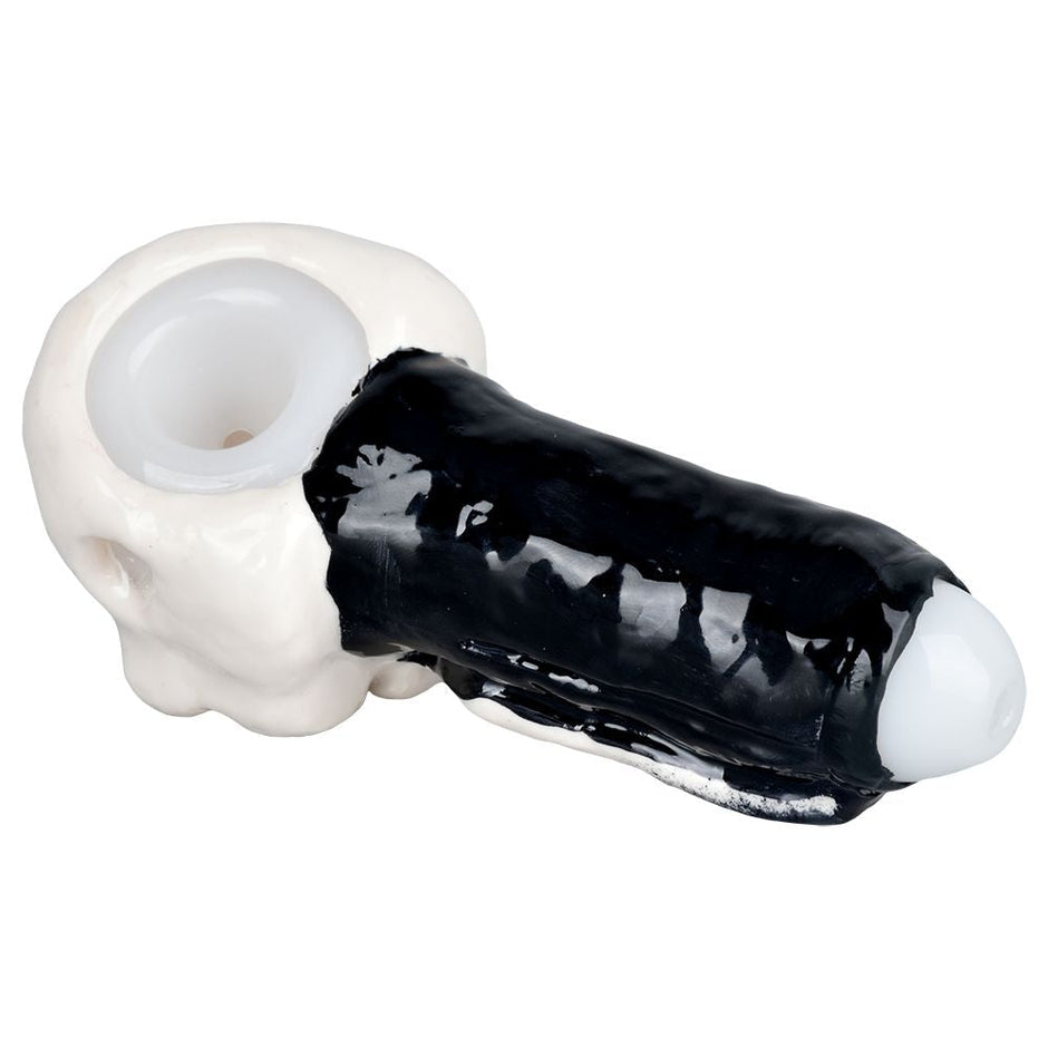 Punishing Skull Enamel on Glass Hand Pipe - 5.25"