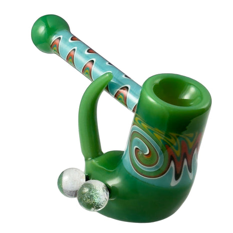 Crush Fang Bub Pipe w/Dual Galaxy Marbles (Various Colors)