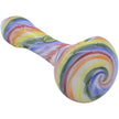 Rainbow Tie-Dye Glass Spoon Pipe on White